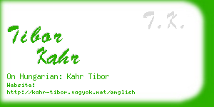 tibor kahr business card